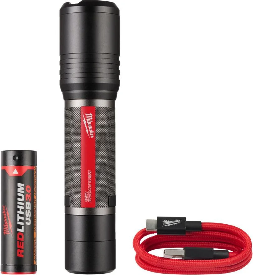 Milwaukee L4 FL2000-301 LED Zaklamp REDLITHIUM™ 3.0Ah USB batterij - 4933479637