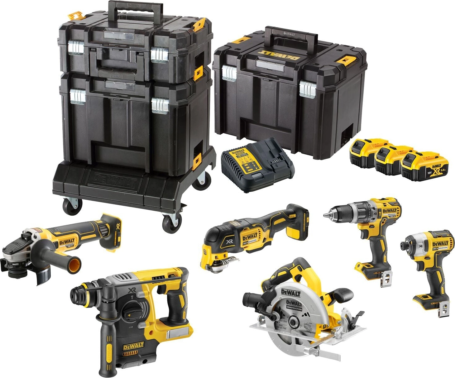 DeWALT DCK685P3T Accu combiset 6-delig 18V XR 5.0Ah in TSTAK