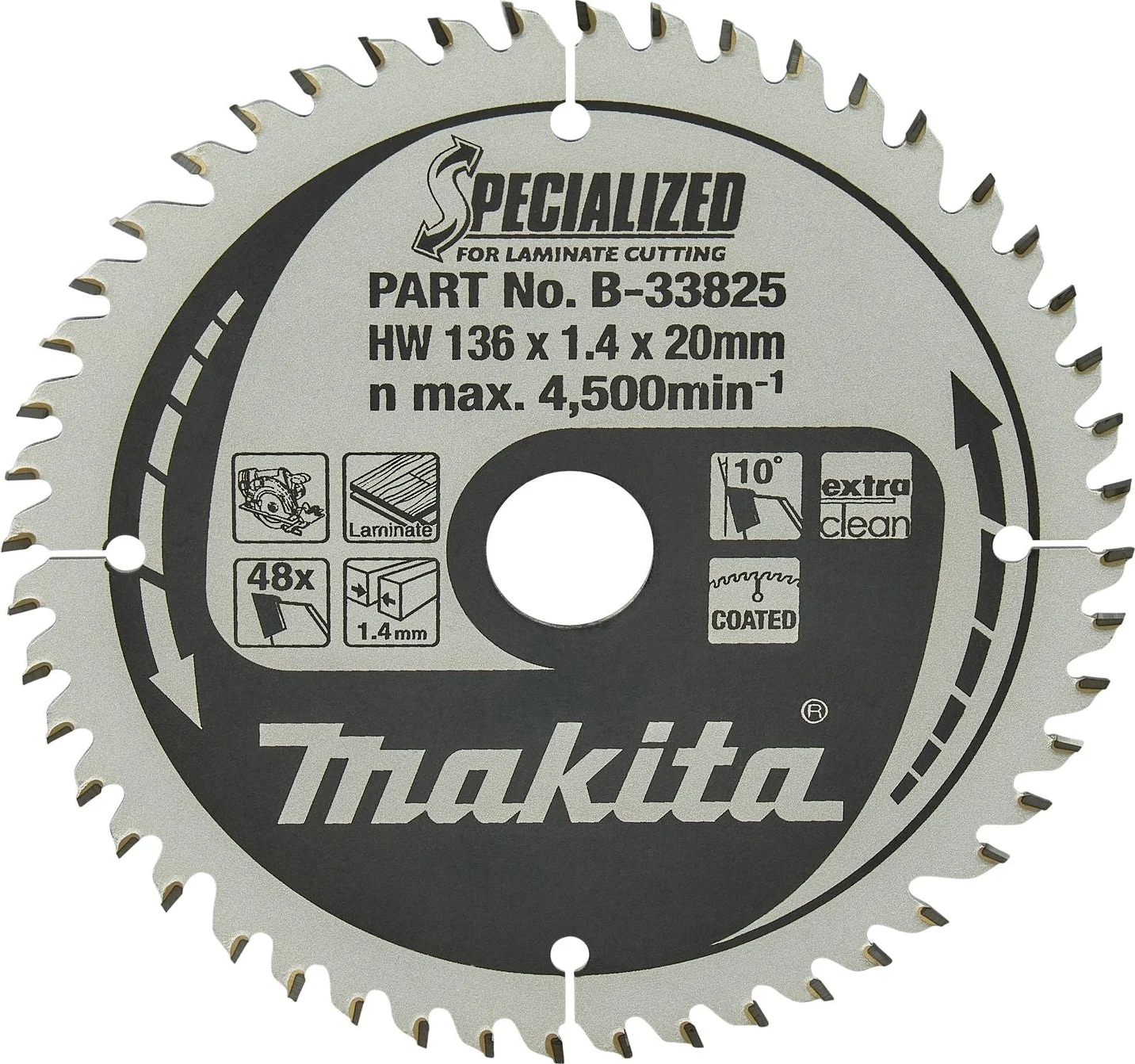 Makita Cirkelzaagblad voor Laminaat | Specialized | Ø 136mm Asgat 20mm 48T - B-33825