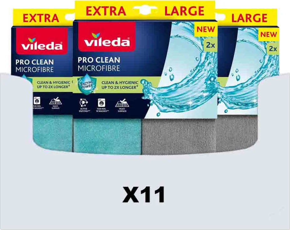 11x Vileda Microvezeldoek Pro Clean 2 stuks