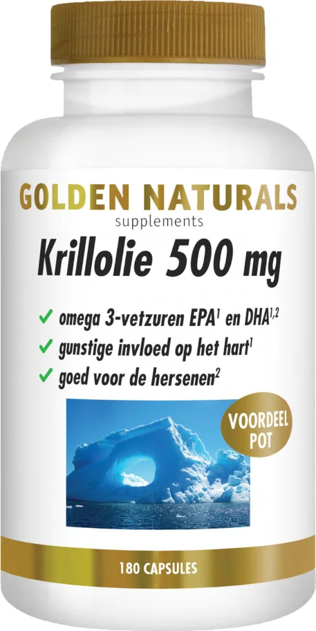 2x Golden Naturals Krillolie 500mg 180 softgels