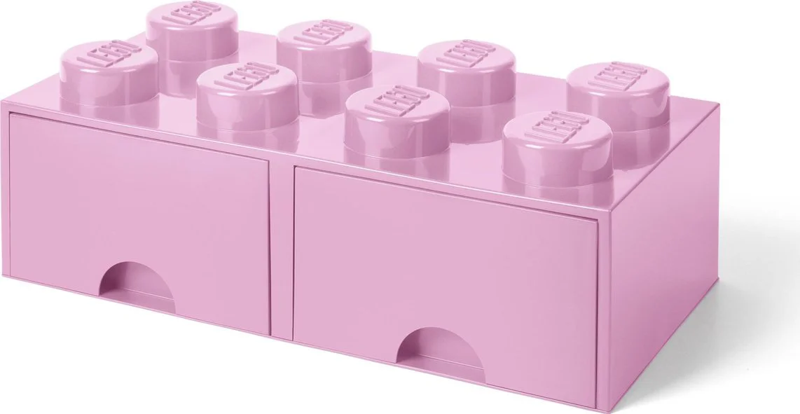 LEGO Opbergsteen met 8 noppen en 2 lades - lichtpaars