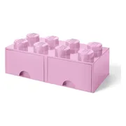 LEGO Opbergsteen met 8 noppen en 2 lades - lichtpaars