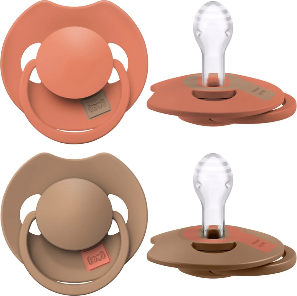 Difrax LOVI Prime Pacifier 6-18 Months - Granola/Orange 2ST