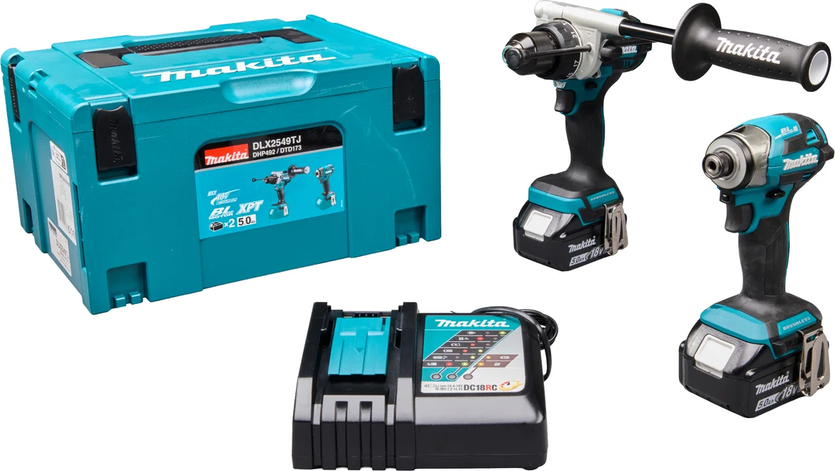 Makita DLX2549TJ Accu Combiset 2-delig (DHP492 + DTD173) 18V 5.0Ah in Mbox