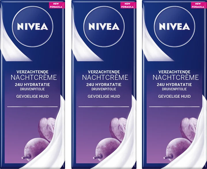 3x NIVEA Nachtcrème Verzachtend 50 ml
