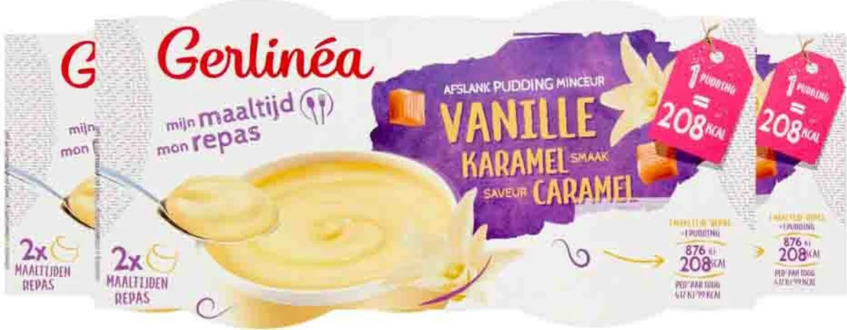 3x Gerlinea Pudding Vanille 2 stuks