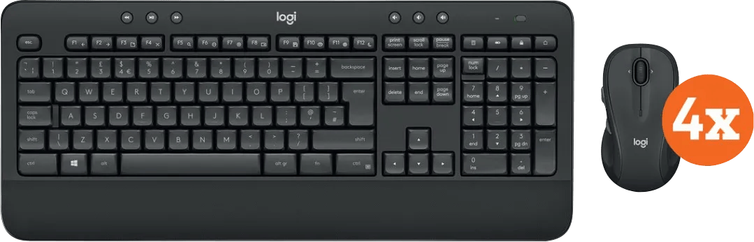 Logitech MK545 Draadloze Toetsenbord en Muis QWERTY 4-Pack