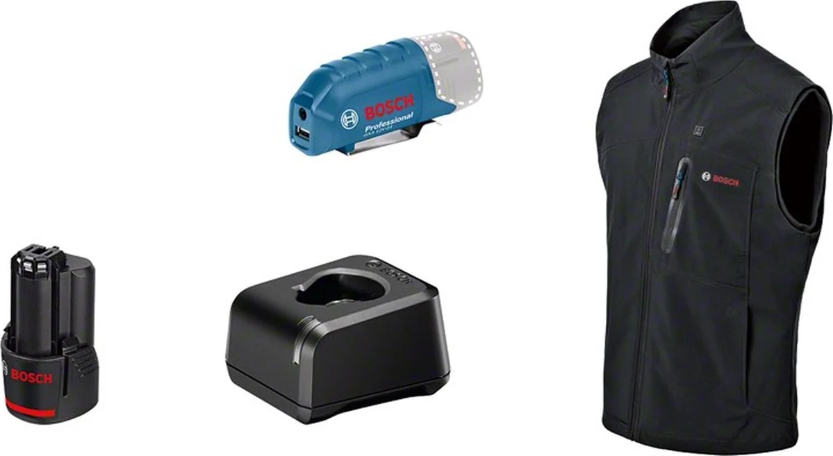 Bosch Professional PRO GHV 12+18V XA 2XL Verwarmde bodywarmer zwart 1x 2.0Ah - 06188000G8