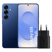 Samsung Galaxy S25 128GB Donkerblauw 5G + Samsung Oplader 25 Watt Zwart