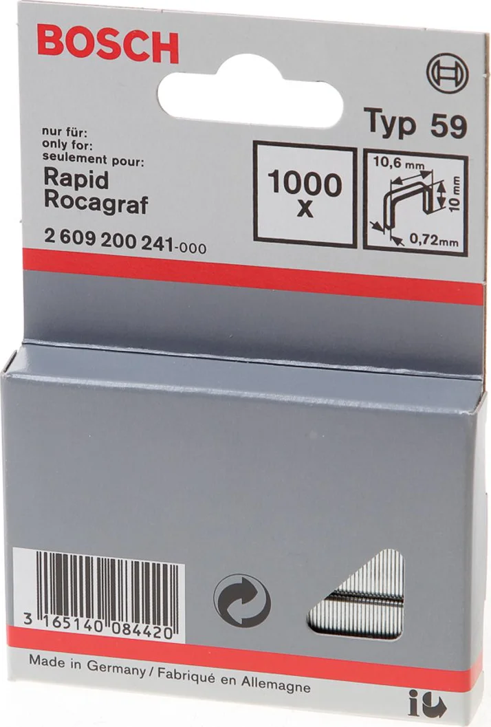 Bosch Professional Nieten type 59 | 10 mm | 10,6 x 0,72 mm | 1000 stuks - 2609200241