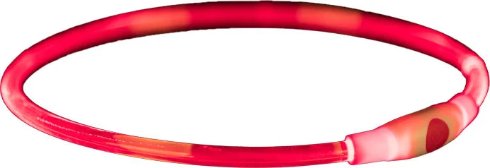 Trixie Halsband Usb Flash Light Lichtgevend Oplaadbaar Tpu Rood - 65X0.8 CM