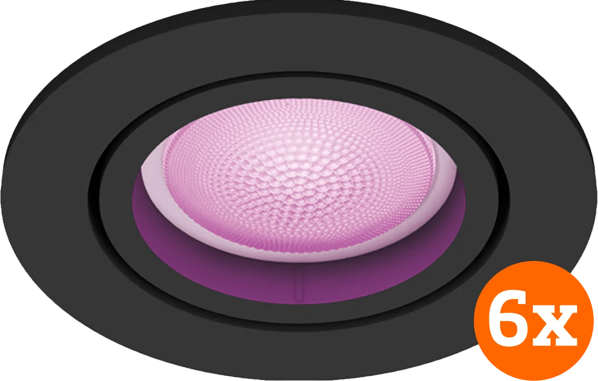 Philips Hue Centura inbouwspot White and Color - rond - Zwart - 6-pack