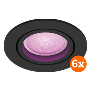 Philips Hue Centura inbouwspot White and Color - rond - Zwart - 6-pack