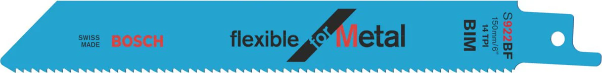 Bosch Professional S922BF Reciprozaagblad 150mm Flexible for Metal VE=5 - 2608656014