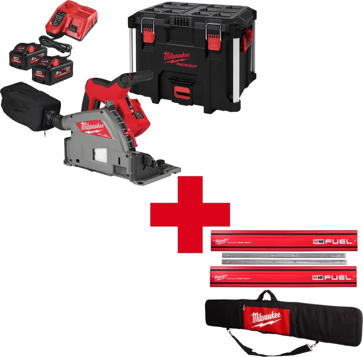 Milwaukee M18 FPS55-552P Accu Invalzaag 18V 5.5Ah in PACKOUT™ Toolbox - 4933478778