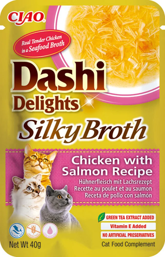 Ciao Dashi Delights Silky Broth Kattenvoer Nat Chicken & Salmon 40 gr