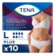 Tena Silhouette Underwear Low Waist Normal Blanc L 10ST