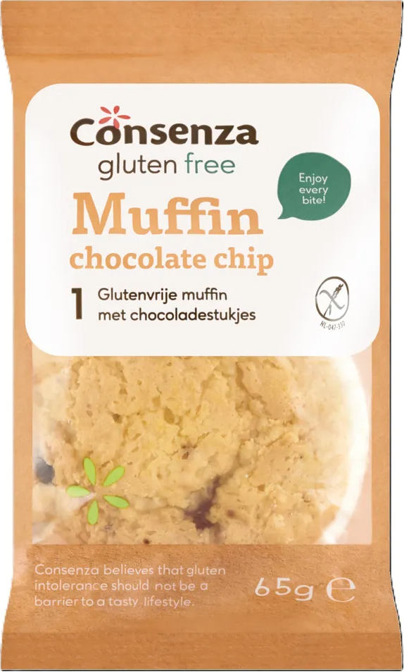 Consenza Glutenvrij Chocolate Chip Muffin 65GR