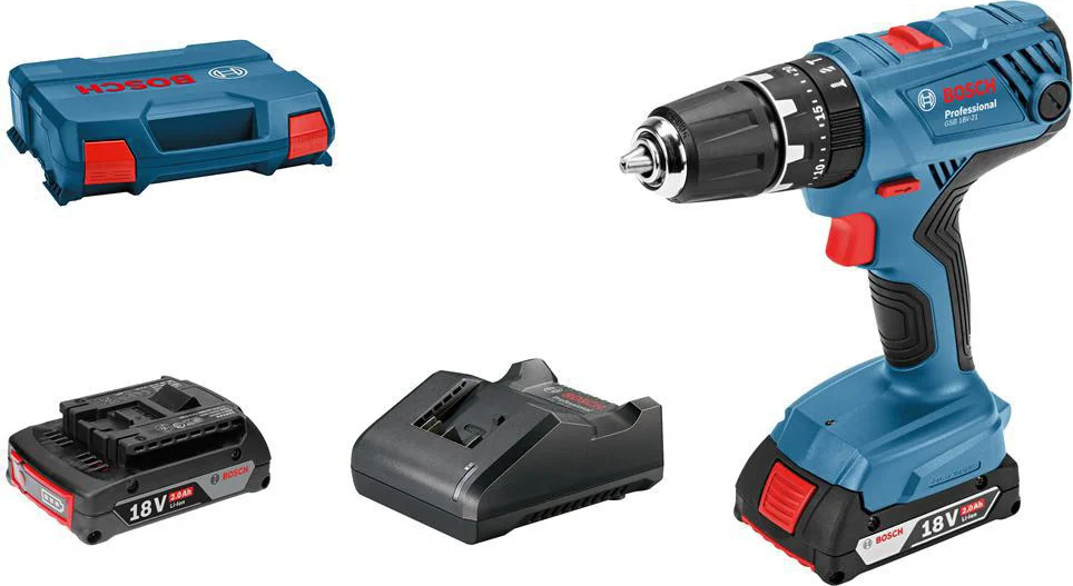 Bosch Professional GSB 18V-21 Accu klop-/schroefboormachine 18V 2.0Ah (2x) in L-Case - 06019H1109