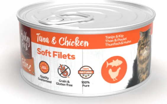 12x HobbyFirst Feline Blik Zachte Filets Tonijn & Kip 70 gr