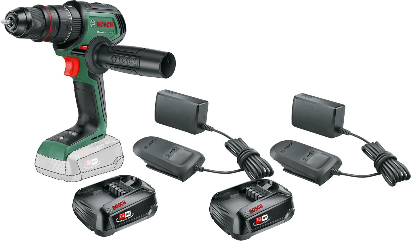 Bosch AdvancedImpact 18V-80 2,5 Ah Accu (2x) Starterspakket