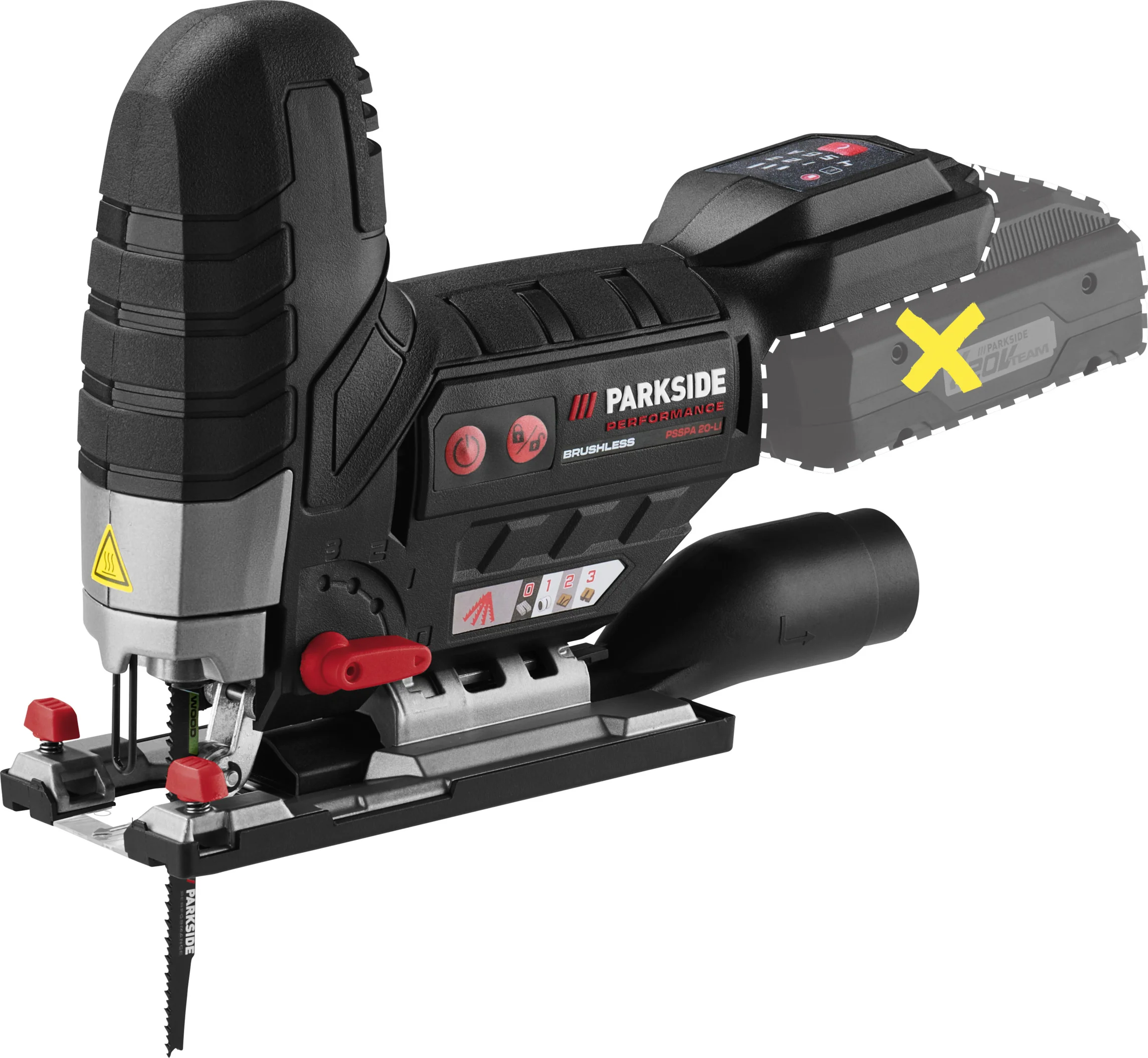 PARKSIDE PERFORMANCE Accu-decoupeerzaag 20 V zonder accu en lader