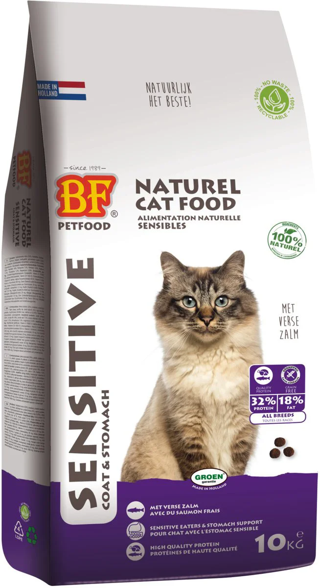 BF Petfood Kattenvoer Premium Sensitive Vacht - Maag 10 kg