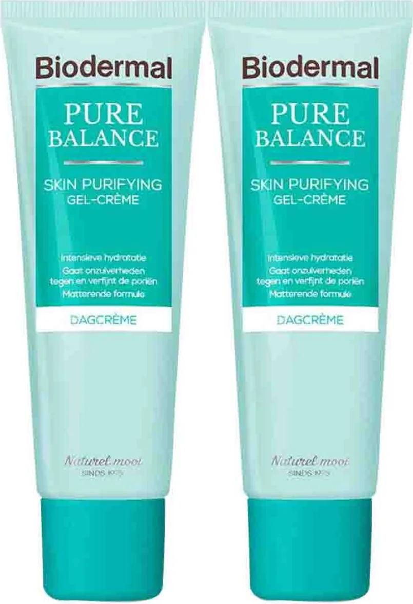 2x Biodermal Pure Balance Dagcrème Skin Purifying 50 ml