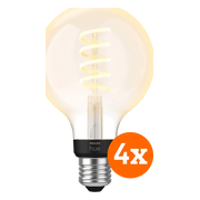 Philips Hue Filamentlamp White Ambiance Globe E27 4-pack