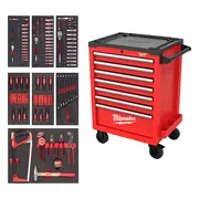 Milwaukee TOOLGUARD™ Gevulde stalen gereedschapswagen rood 69cm universeel 131-delig - 4932499182
