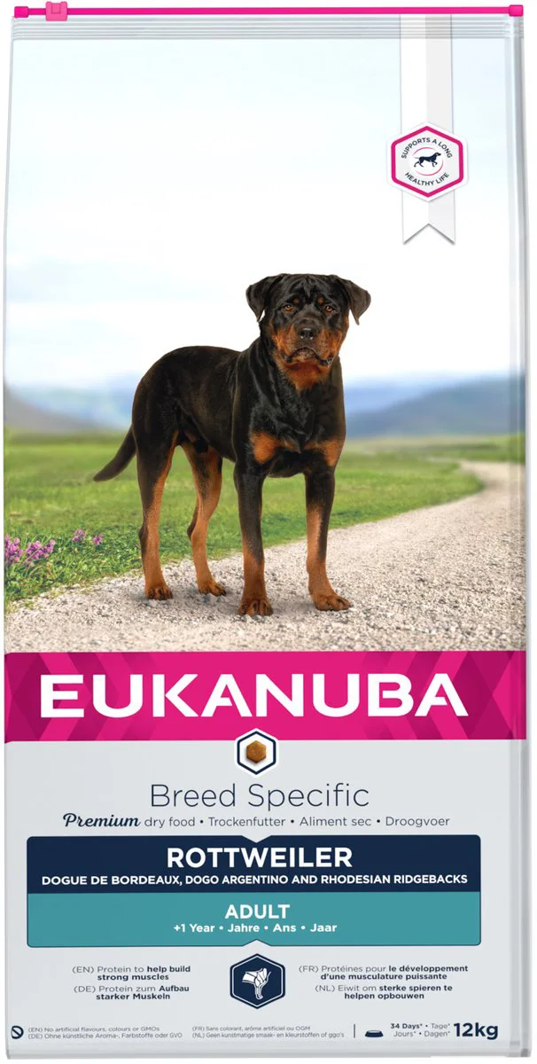 Eukanuba Hondenvoer Droog Adult Rottweiler Kip 12 kg