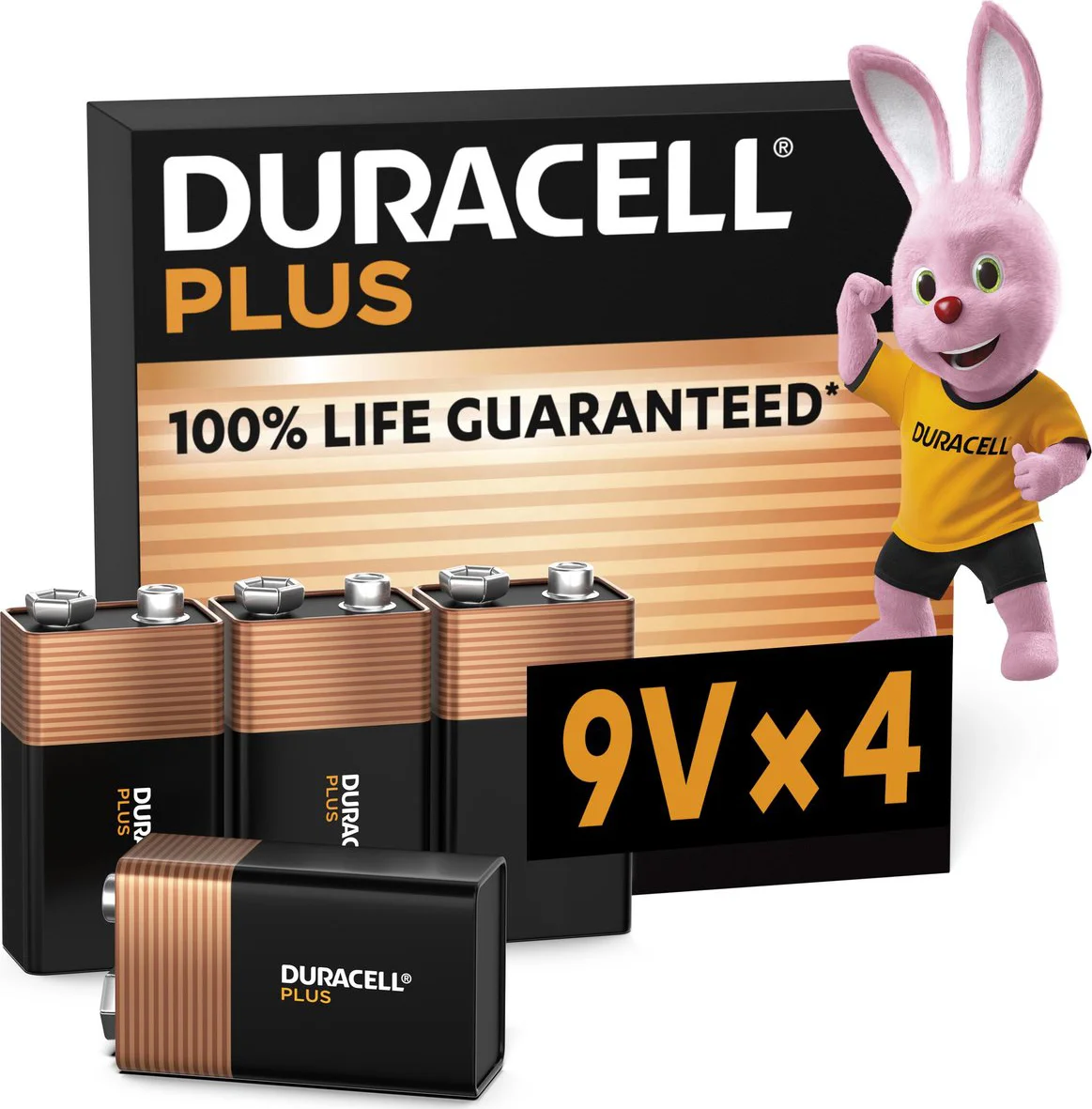 Duracell Plus 9V batterijen 4 stuks