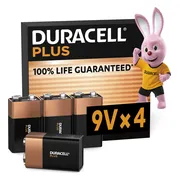 Duracell Plus 9V batterijen 4 stuks