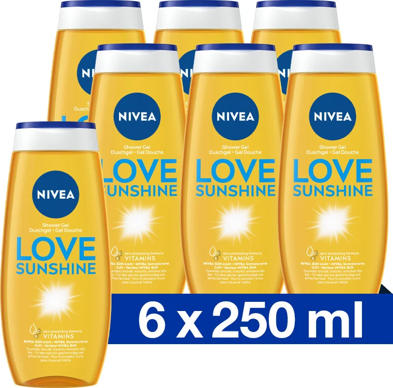 6x NIVEA Douchegel Love Sunshine 250 ml