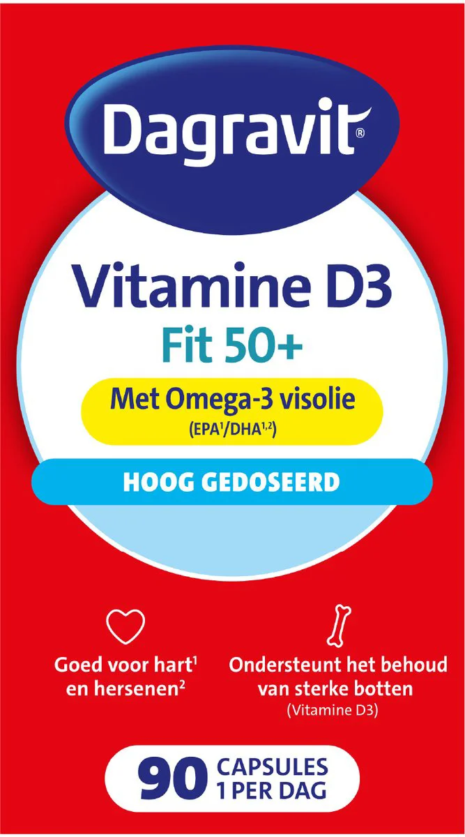 Dagravit Vitaal 50+ Vitamine D & Omega-3 Visolie 90 capsules