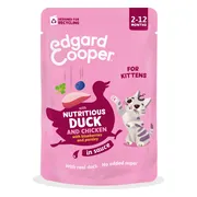 12x Edgard & Cooper Kat Kitten Saus Pouch Eend & Kip 85 gr