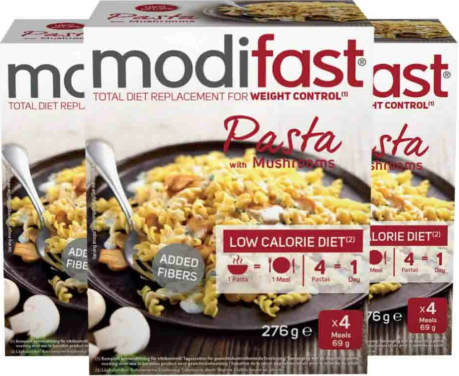 3x Modifast Weight Control Pasta Mushrooms 4 x 62 gr