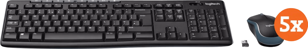 Logitech MK270 Draadloos Toetsenbord en Muis QWERTY 5-Pack