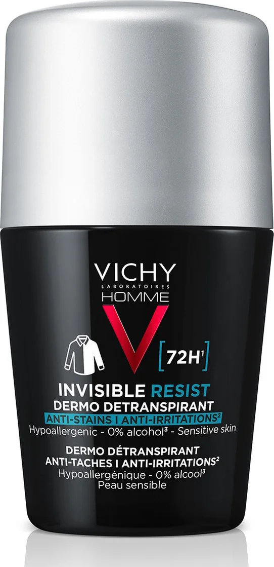 Vichy Homme 72H Invisible Resist Detranspirant 0% Alcohol 50ML