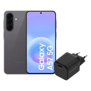 Samsung Galaxy A57 128GB Grijs 5G + BlueBuilt Oplader met Usb C Poort 45W Zwart