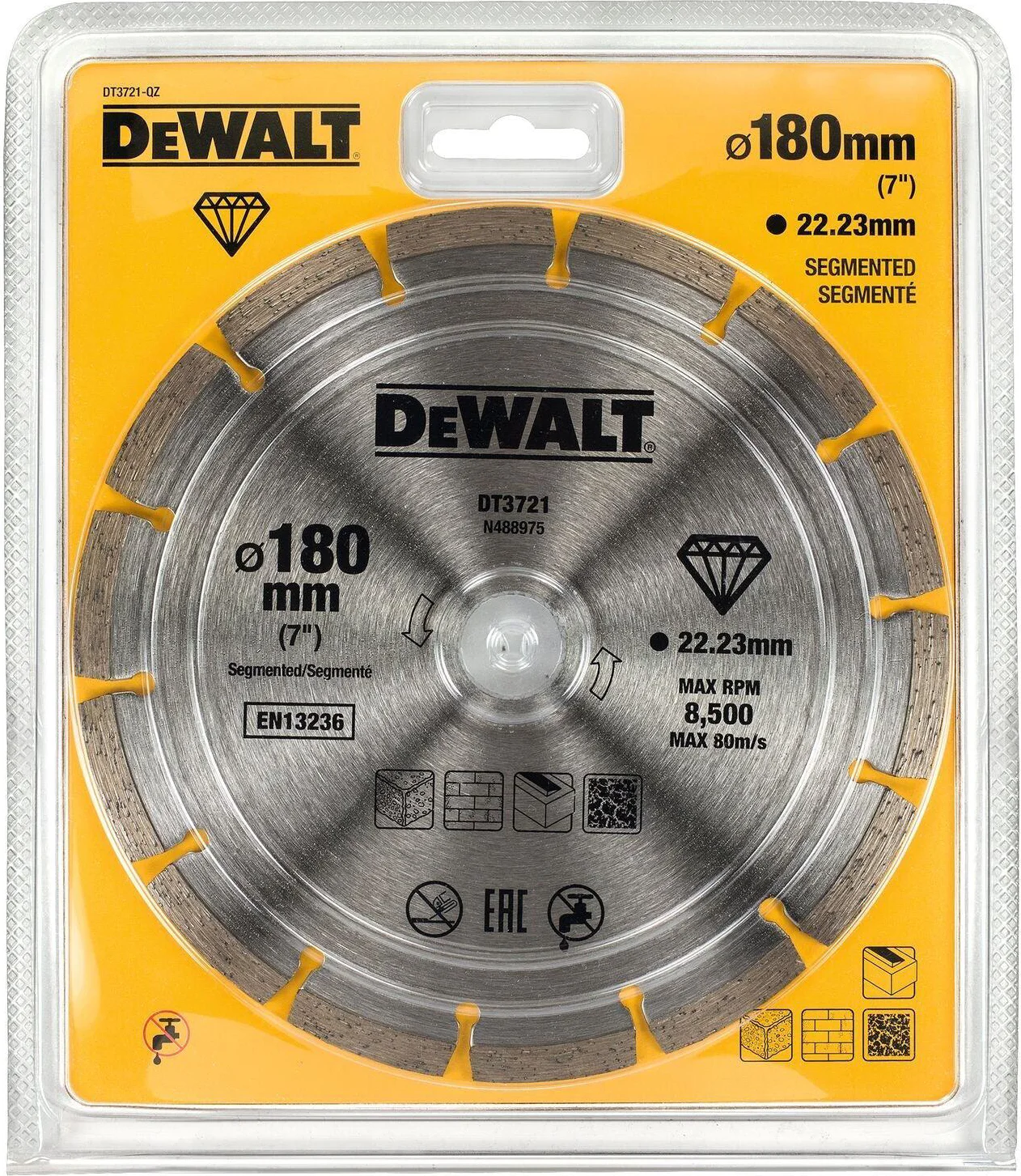 DeWALT DT3721 Diamantschijf Gesegmenteerd 180x22,23mm