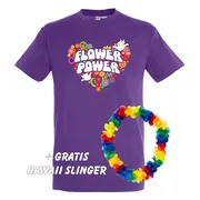 T-shirt Flower Power Hart | Love for all | Gay pride | Regenboog LHBTI | Paars | maat XXL