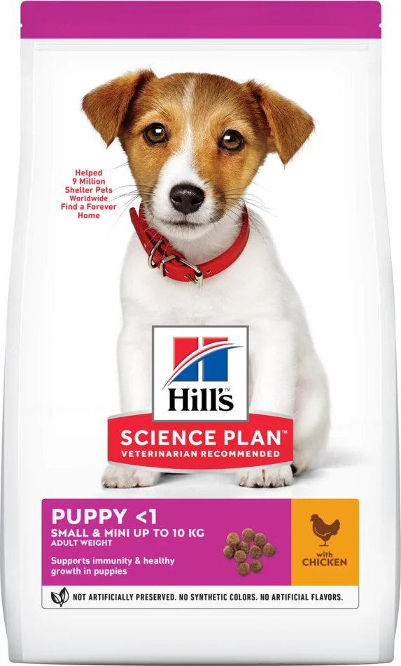 4x Hill's Science Plan Hondenvoer Puppy Small - Mini Kip 3 kg