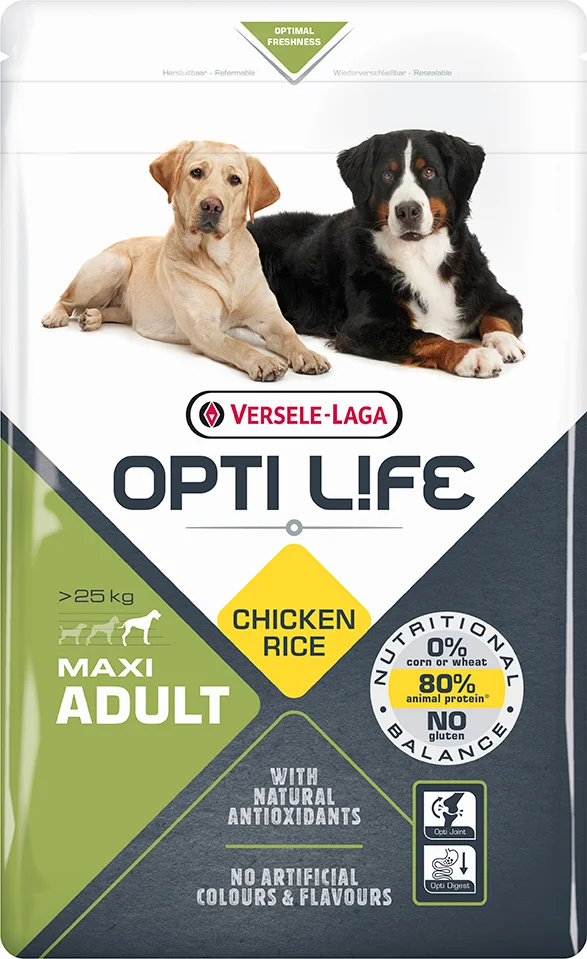 Opti Life Adult Maxi - Glutenvrij Hondenvoer - 12,5 kg