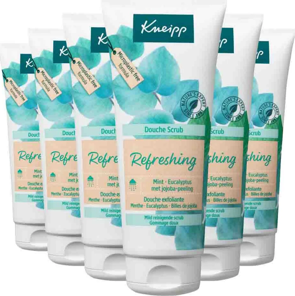6x Kneipp Douche Scrub Refreshing Mint en Eucalyptus 200 ml