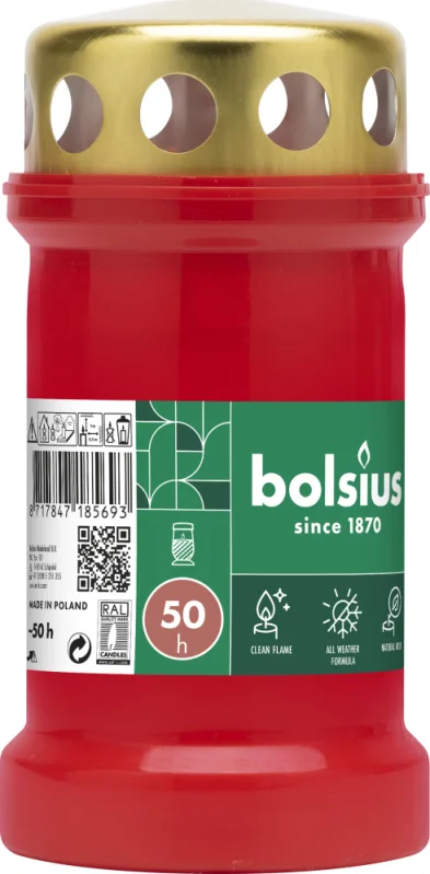 Bolsius Graflicht Rood Met Deksel Nr3