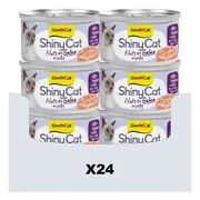 24x GimCat Kattenvoer Nat ShinyCat Filets in Jelly Tonijn & Zalm 70 gr