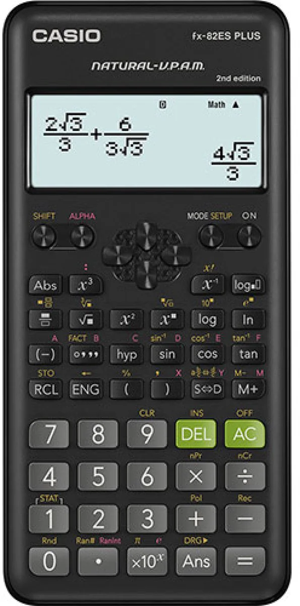 Casio FX-82ES Plus - Wetenschappelijke rekenmachine - Schoolgebruik - Zwart