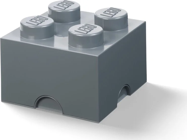 LEGO Opbergsteen met 4 noppen - donkergrijs